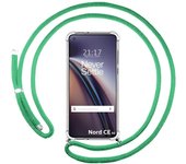 Funda Colgante Transparente para OnePlus Nord CE 5G con Cordon Verde Agua