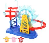1 juego de tobogán eléctrico de juguete para niños, escalera de bebé, pista eléctrica de plástico para niños pequeños