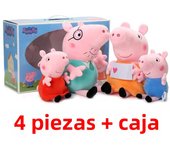 4Pcs/Set Peppa Pig Plush Toys George Pig Super Cool Mom Dad Family Plush Doll Holiday Party Decoration Child Xmas Gifts Toys