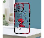Marvel Deadpool Cartoon Cute For iPhone 15 14 13 12 11 Mini XS XR X Pro MAX 8 7 6 Plus SE Angel Eyes Transparent Apple Case