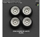 BNDS 1/64 Metal Wheels With Rubber Tires Alloy Design Rims Detail-up Parts JDM VIP Style for Model Vehicle 8.3mm 4pcs Set