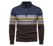 2024 Nuevo Otoño e Invierno Moda Tamaño europeo Cuello alto Suéter para hombre Media cremallera Tejido Ropa de hombre versátil de alta calidad