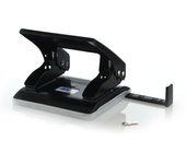 Taladro de Mesa/Oficina- Perforadora Metálica con 2 Agujeros, Gran Resistencia y Capacidad, Perfora hasta 20 Hojas, Guía de Corte, Reverso con Depósito y Tapa - by SDI por Office Box