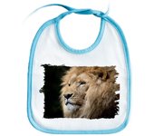 MERCHANDMANIA BABERO COLOR leon majestuoso salvaje selva savana feroz fiera baby bib