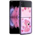Phone Case for Samsung Z Flip4 Flip3 Flip 4 3 Galaxy ZFlip4 ZFlip3 ZFlip Hard PC Cases Sweethearts Stitch Angel Couple