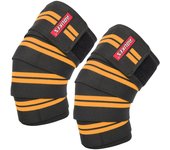 AOLIKES Knee Wraps (Pair) With Strap for Squats, Weightlifting, Powerlifting, Leg Press, and Cross Training-Knee Wraps for Squat