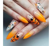 24Pcs Manicure Wearable Fake Nails Ballerina Removable Coffin Fake Nails Finished Women Girls Almond False Nails Art Decoration