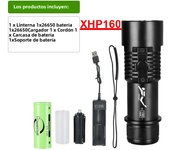 XHP 160 Professional Diving Flashlight High Power Led Flashlight IPX8 Diving Light Underwater Light Scuba Diving Waterproof Ligh