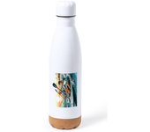 MERCHANDMANIA BIDON 750 ML ACERO INOXIDABLE CON ADORNO DE CORCHO deporte playa kayak amigos competicion tapon seguridad botella