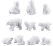 Animales en miniatura de resina para bricolaje, decoración de casa de muñecas para jardín de hadas, modelo de oso polar, artesanía decorativa para el hogar