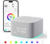 Maquina Ruido Blanco Bebe, Máquina de Ruido Blanco Portátil con 32 Tipos de Sonidos Relajantes, 8 Coloridos Luz Nocturna Ajustable y Temporizador, Regalo Bebé Niño o Adulto