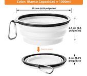 1000ML Collapsible Pet Silicone Dog Food Water Bowl Outdoor Camping Travel Portable Folding Pet Bowl Dishes add Carabiner D0013A