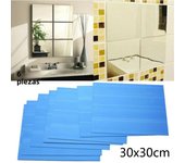 6Pcs 30CM*30CM*0.2mm Square Mirror Glass Tile Wall Stickers Decal Mosaic Home Living Room Decor Adesivo De Parede