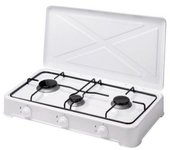 Cocina de Gas Portátil con Tapa - Quemadores Desmontables - Fácil Limpieza