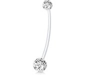 14G Pregnancy Clear Belly Button Rings Flexible Bioplast Sport Maternity Belly Navel Retainer Industrial Earring Body Piercing
