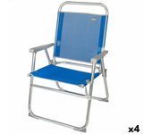 Silla de Playa Aktive Gomera Azul 48 x 88 x 50 cm Aluminio Plegable (4 Unidades)