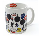 Mickey Mouse - Taza Cerámica Desayuno Capacidad 350ML  - DISNEY expresiones de Mickey   - Producto Oficial  CAJA REGALO