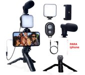 NEW Tripod Mini Microphone Starter Vlog kit for TikTok Live Stream Video YouTube Smartphone Vlogging Kit for iPhone Android with