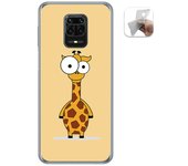 Tumundosmartphone Funda Gel Tpu para Xiaomi Redmi Note 9S / Note 9 Pro diseño Jirafa Dibujos