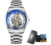 LIGE Fashion Luxury Quartz Watches for Men Warterproof Casual Sport Leather Man Watch Hollow Simple Wristwatch Relogio Masculino