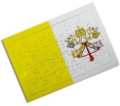 MERCHANDMANIA PUZZLE DE TAMAÑO APROX. A4 DE 24 PIEZAS bandera vaticano pais gobierno cristiano papa rompecabezas puzle para adulto