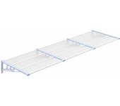 vidaXL Marquesina puerta policarbonato gris y transparente 297,5x90cm