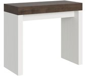 Consola extensible 90x40/300 cm Roxell Mix Tapa Nogal-Estructura Fresno Blanco