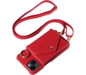 Leather Phone Case for Samsung GalaxyA52 A52S A53 A54 A72 A73 A91 M01core M13 Anti-Drop with Long Lanyard and Mirror Phone Cover