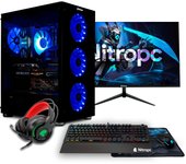 PC Gaming completo Nitropc Pack Gold v2 - AMD Ryzen 5 8400F, RTX 4060 8GB, RAM 32GB, M.2 1TB, Windows 11 - Monitor 24" FullHD, teclado, ratón, alfombrilla y auriculares