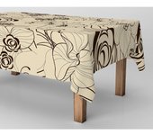 Mantel antimanchas de tela resinado por metros - Flor moderna grande crema 45003-1    mantel por metros; manteles; mantel barato; mantel jardín