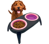 EL ÁTICO PETS Comedero Perro Elevado con Bebedero Antisalpicaduras Perro. Comedero Perro Antivoracidad Desmontable