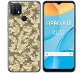 Tumundosmartphone Funda Gel Tpu para Oppo A15 diseño Sand Camuflaje Dibujos