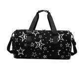 Bolsa de deporte infantil con compartimento para zapatos y compartimento húmedo, diseño de estrellas