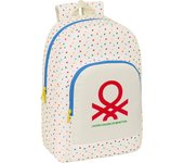 SAFTA - BENETTON Mochila Adaptable a Carro Portamochilas con Bolsillos laterales portabotellas - Mochila Diseño Único y Licencia Oficial con dos compartimentos grandes - Mochila Hombreras y espalda ergonómicas y acolchadas - Mochila