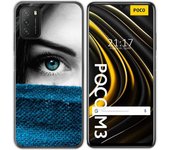 Tumundosmartphone Funda Gel Tpu para Xiaomi POCO M3 / Redmi 9T diseño Ojo Dibujos