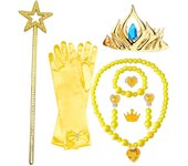 Kids Princess Cosplay Costume Plastic Crystal Tiara Snowflake Jewelry Necklace Earrings Kit Girl Elsa Anna Party Dress Accessory