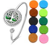Crystal Aromatherapy Bracelet Bangle Diffuser Jewelry Tree of Life Perfume Oils Diffuser Aroma Diffuser Lockets Woman Bracelet