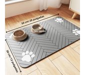 Waterproof Dog Food Mat -Placemat for Food and Water Bowl，Rubber Backing ，Absorbent,，Non-Slip, Durable, Easy Clean Pet Food Mat
