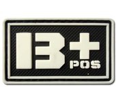 5*3CM/3D PVC Rubber First Aid Blood Group Emblem Glow In The Dark Patches,Military Tactical Badges Hook Patch For Backpack,Hat