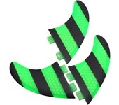 Surfboard Fins, Green+Black FCS G5 Surfboard Fins Comb Fiberglass Surf Tri Set Thruster Thruster