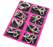8Pcs/Set Metal Montessori Puzzle Wire Mind Brain Teaser Puzzles Children Adults Interactive Game Reliever Educational Toys