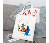 Disney A Goofy Movie Cartoon Large Capacity Canvas Shoulder Bag Women's Casual Tote Kids Student Handbag Shopping