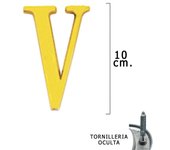 Letra latón v 10 cm. con tornilleria oculta (blister 1 pieza)