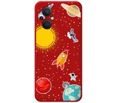 Funda Silicona Líquida Roja para Oppo Reno 8 Lite 5G diseño Espacio Dibujos