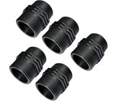 SUINGA Pack 5 Machon roscado plastico 3/4''x3/4'' PN10, racores de compresion para roscar, doble rosca macho/macho