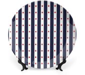 Plato decorativo de 10 pulgadas, redondo de porcelana de EE. UU., con los colores del Día de la Independencia de Estados Unidos, adorno con estampado de Navidad y Año Nuevo, accesorio decorativo para cenas, fiestas, bodas y mucho más.