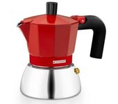Cafetera Monix Induction Inox 6 tazas roja aluminio y acero Cafetera Monix Induction Inox 6 tazas roja Cuerpo de aluminio y base de acero inoxidable Compatible con cocinas de inducción Diseño italiano práctico y elegante