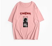 Hirsionsan Cinema Letter Printed T Shirt Women Summer Cotton Soft Short Sleeve Tee Female Oversized Higt Street Gothic Top