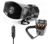 EAFC Car Horn 7 Sounds Car Siren Air Horn Tone Car Siren Horn Microphone PA Speaker System Emergency Amplifier Siren 12V