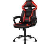 DRIFT DR50BR- Silla Gaming Profesional, polipiel, reposabrazos acolchados, piston clase 4, asiento basculante, altura regulable, cojín lumbar, color Negro/rojo